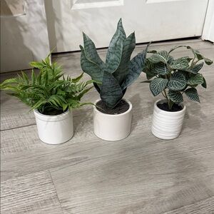 Set of Three Threshold Potted Green Faux Plants